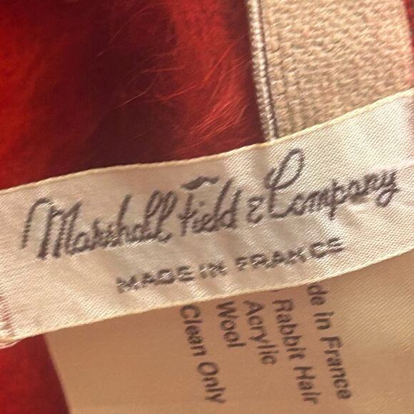 Marshall Field & Company women's France VTG red rabbit hair and wool bucket hat - Picture 3 of 6